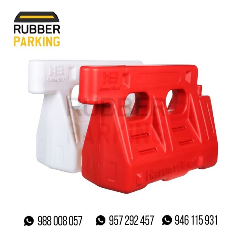 Barreras viales New Jersey de plástico HDPE en color rojo y blanco